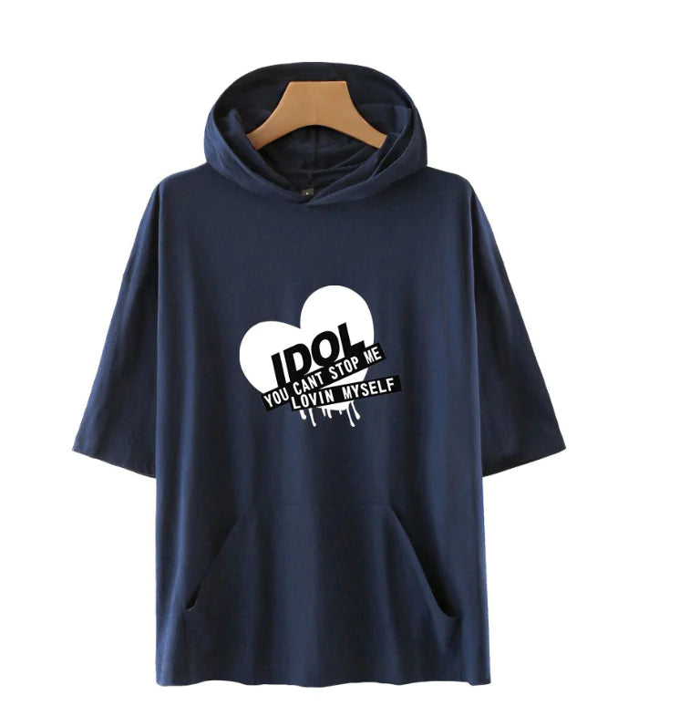 Fashionable Hooded Short Sleeve T-Shirt