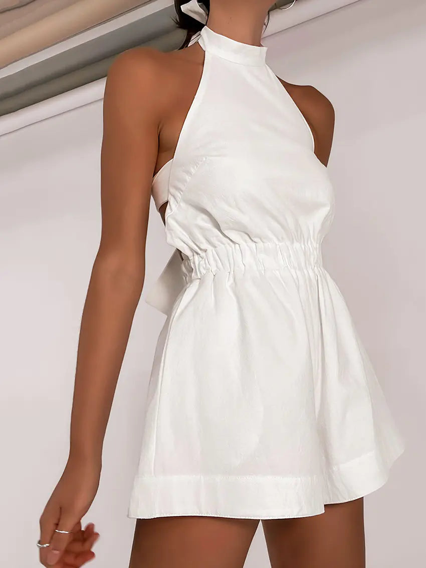 2023 Summer Backless Cotton Beach Jumpsuit for Women