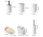 Nordic Bamboo Bathroom Accessories Set (6 Pieces)