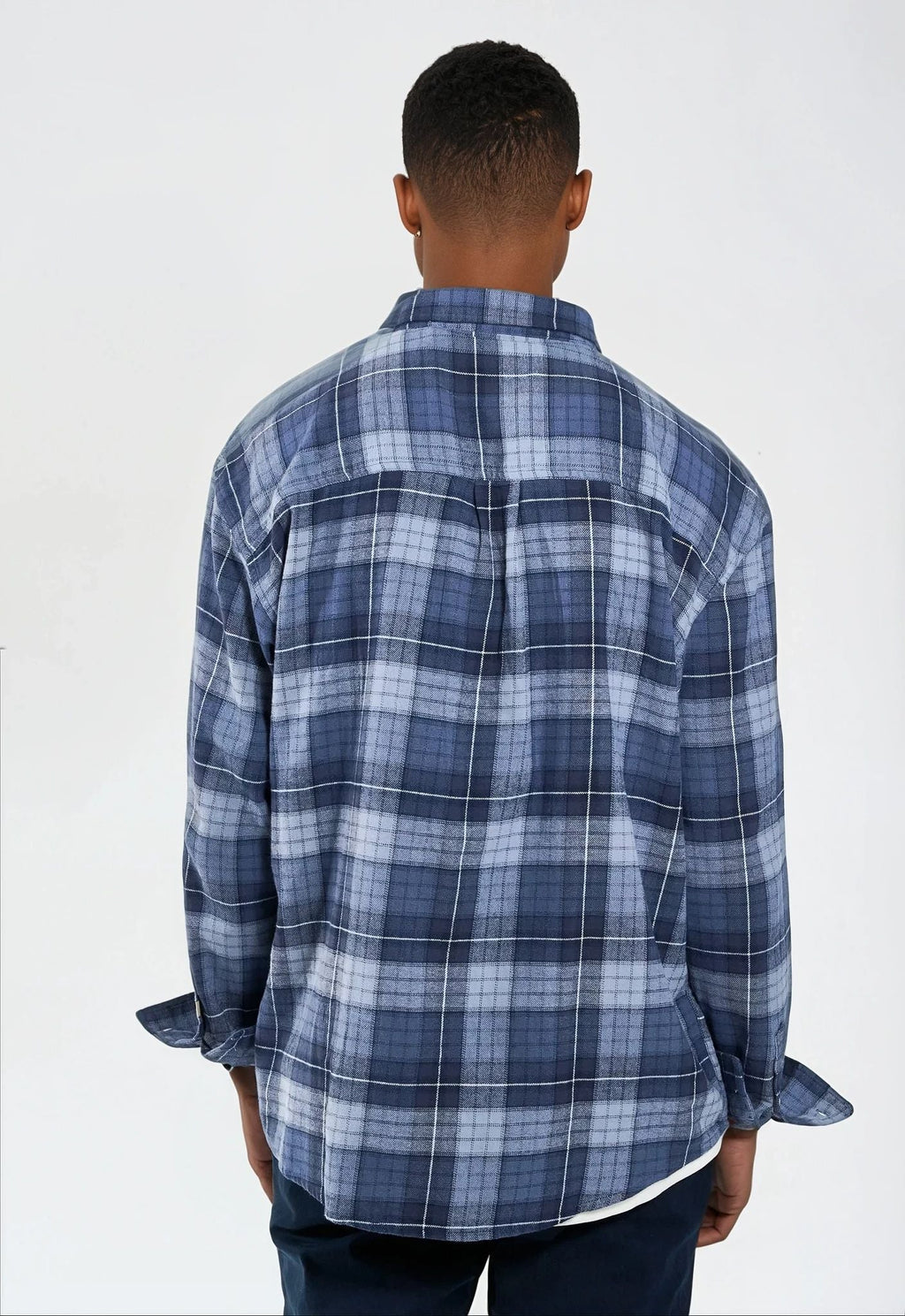 Russel Flannel Check 04 shirt - Sea Blue