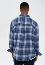 Russel Flannel Check 04 shirt - Sea Blue