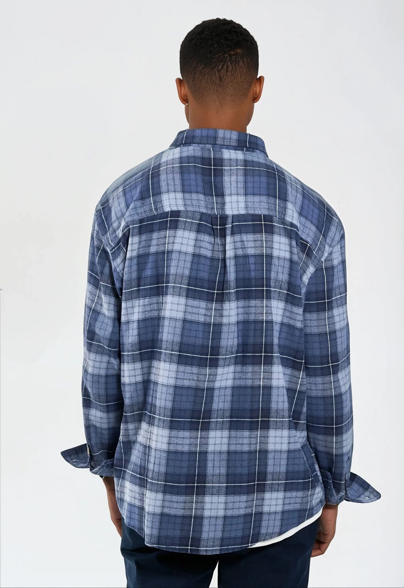 Russel Flannel Check 04 shirt - Sea Blue