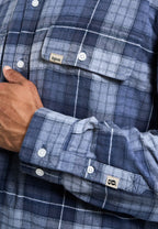 Russel Flannel Check 04 shirt - Sea Blue
