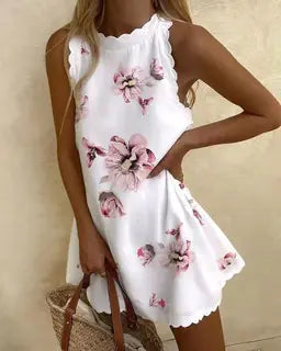 Casual Printed Ruffled Dress for Women