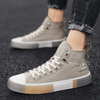 Men's High-Top Color Block Casual Shoes, Breathable