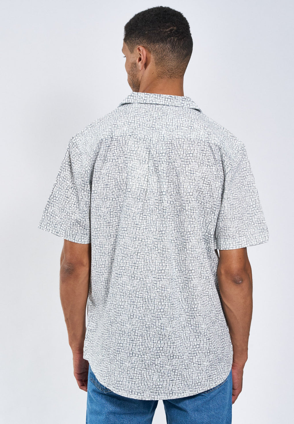 Sean Cube Print Cuba SS Shirt - White