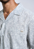 Sean Cube Print Cuba SS Shirt - White