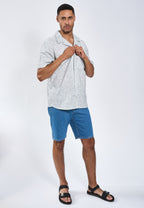 Sean Cube Print Cuba SS Shirt - White