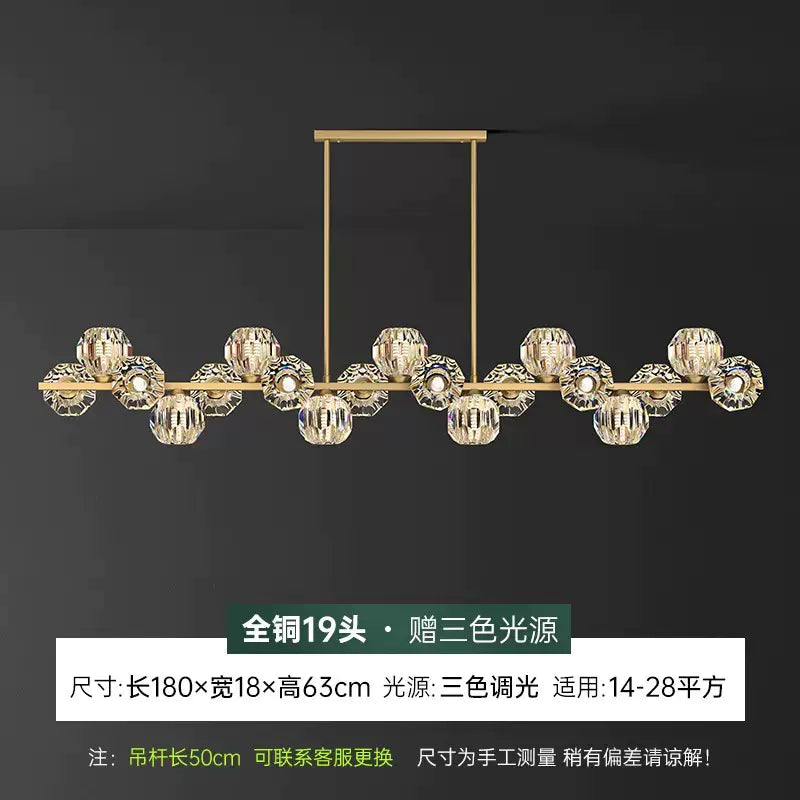 Modern Nordic Crystal Copper Dining Pendant Light