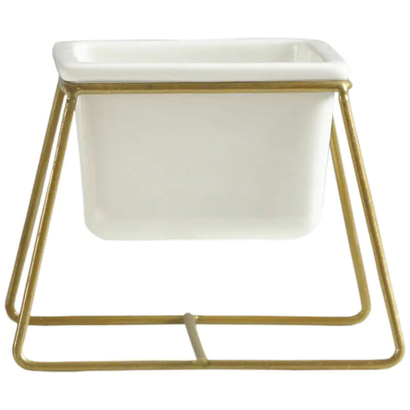 Nordic Style Ceramic Flower Pot with Iron Stand