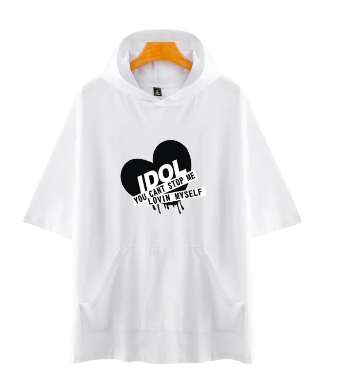 Fashionable Hooded Short Sleeve T-Shirt