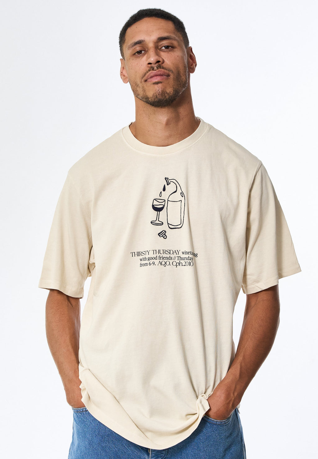 Tee Print Emb - Angora