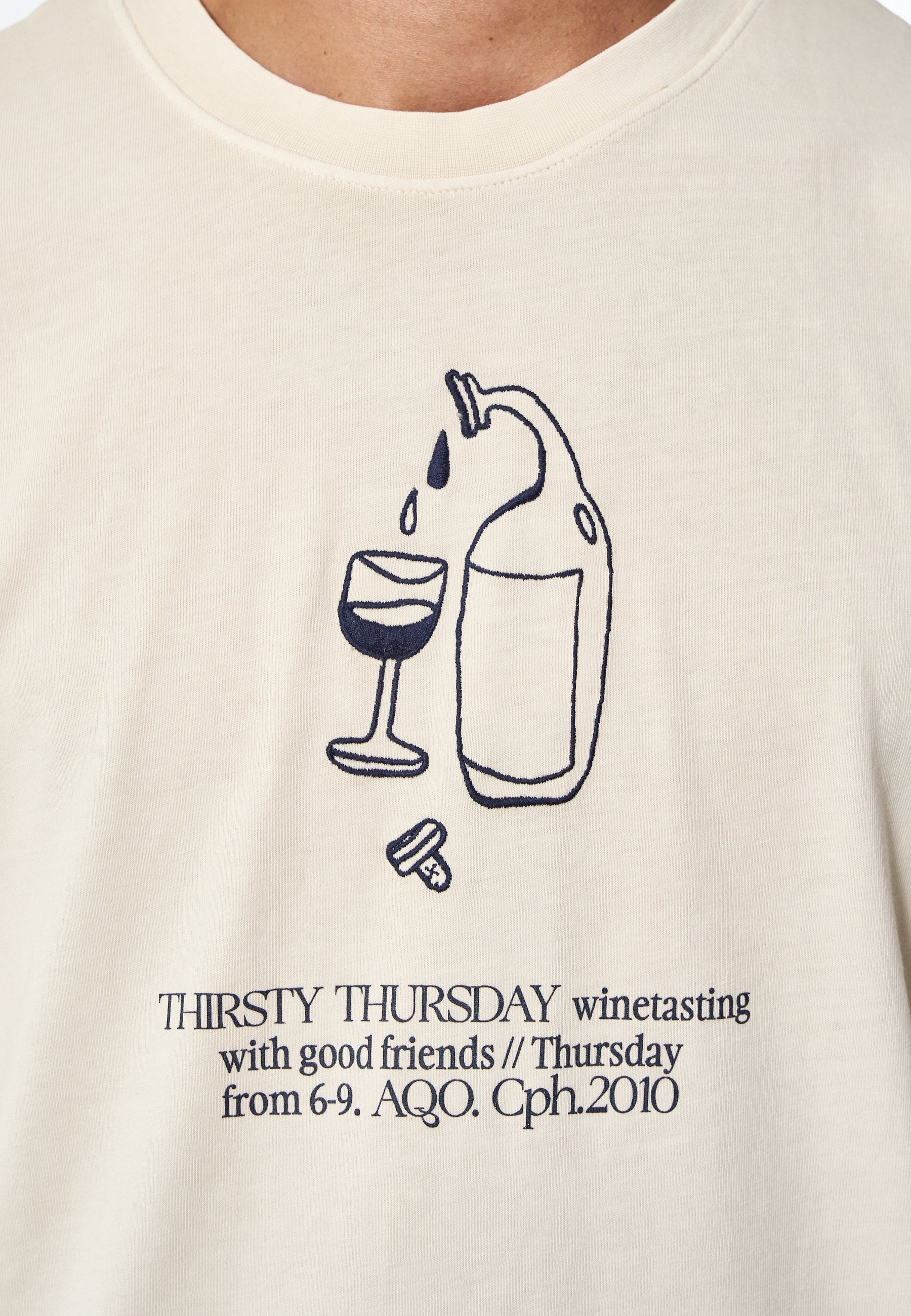 Tee Print Emb - Angora