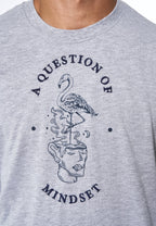 Tee Print Emb - Grey Melange