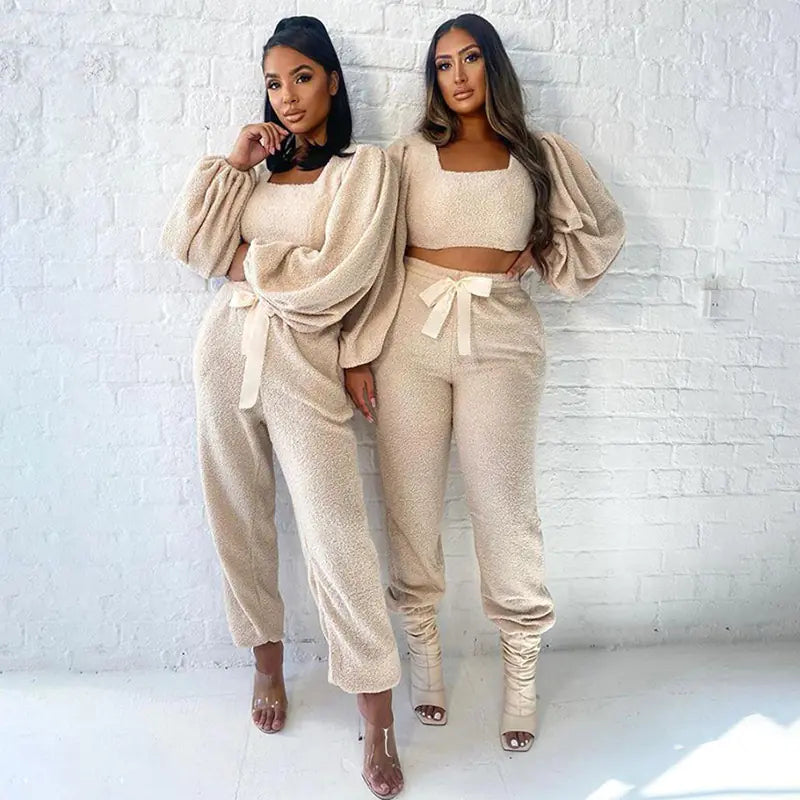 European Style 2020 Fall Winter Women's Outfit Set