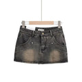 Retro High Waist Slimming Anti-Shine Short Skirt for Women