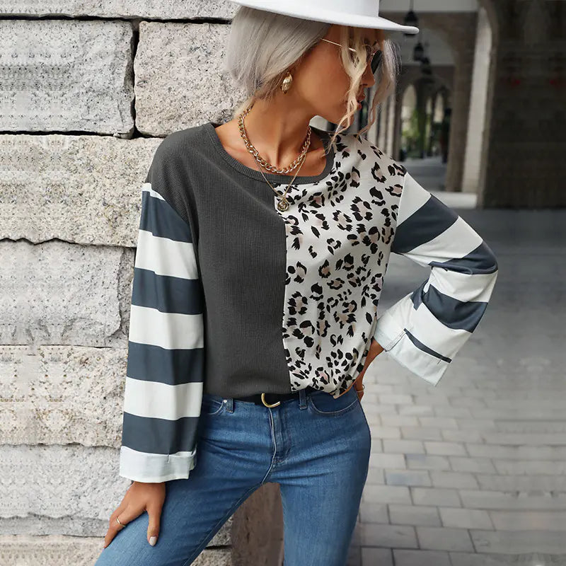 Waffle Knitted Pullover Sweater for Fall and Winter