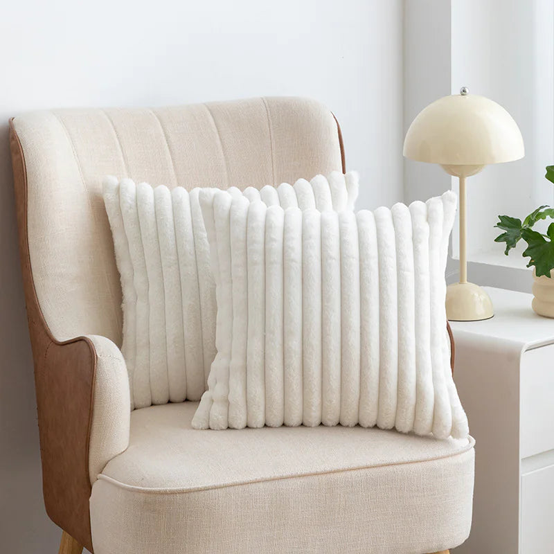 Nordic Faux Rabbit Fur Drawstring Pillowcase