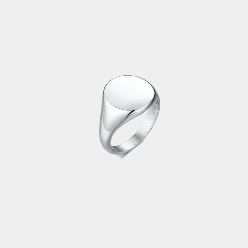 Trendy minimalistisk street-style ring i poleret titanium