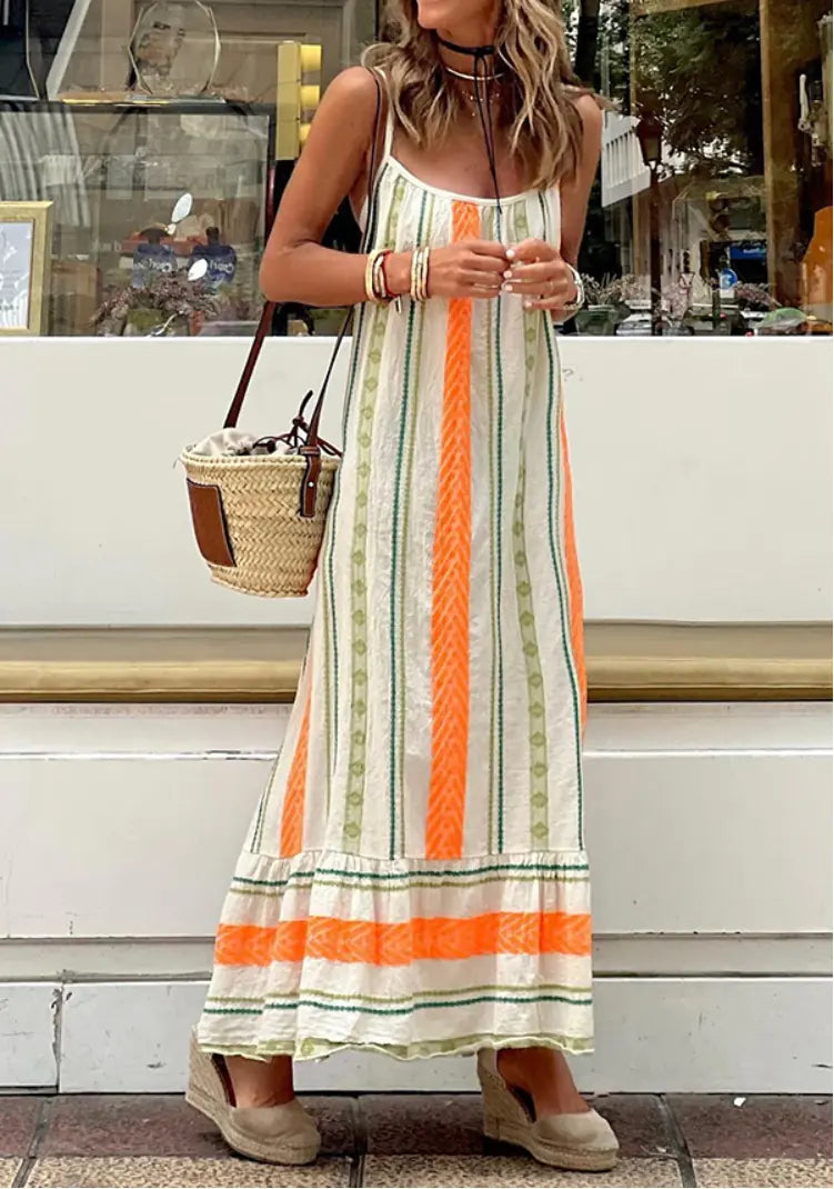 Bohemian Print Loose Summer Dress for Women