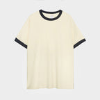 Cotton Japanese Style Basic T-Shirt with Vintage Patch