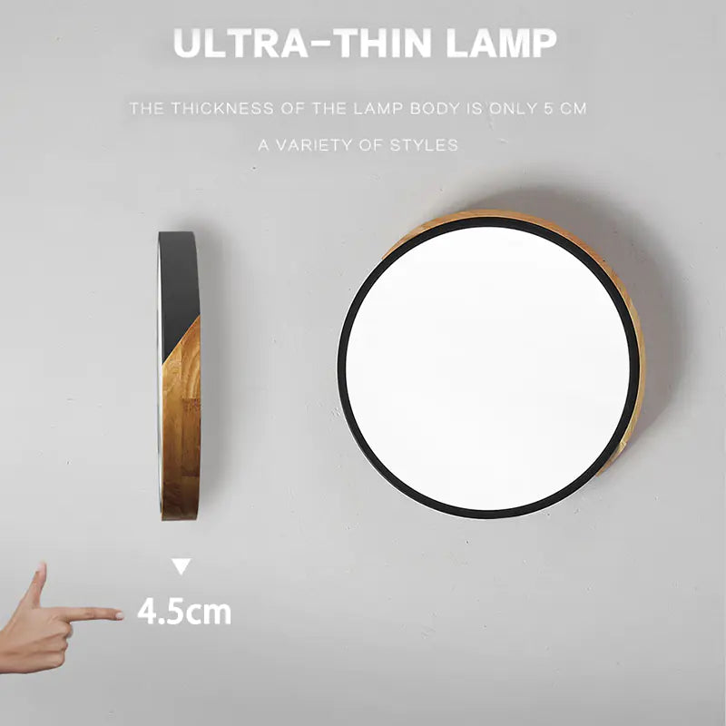 Modern Nordic LED Ceiling Light with Wooden Design