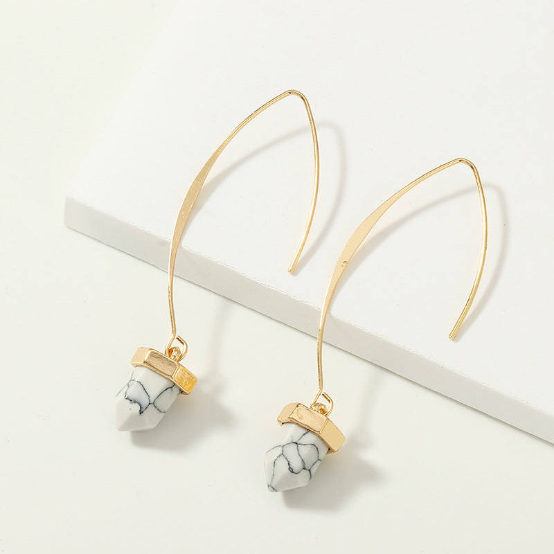 Stylish Minimalist Metal Turquoise Earrings and Drops