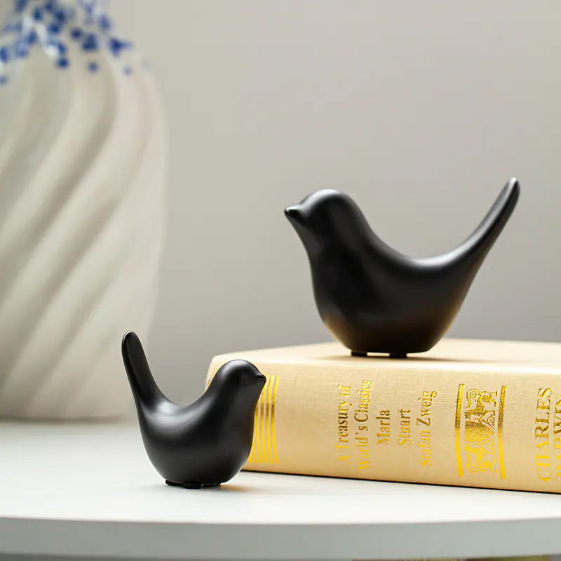 Nordic Minimalist Ceramic Bird Abstract Decor Item