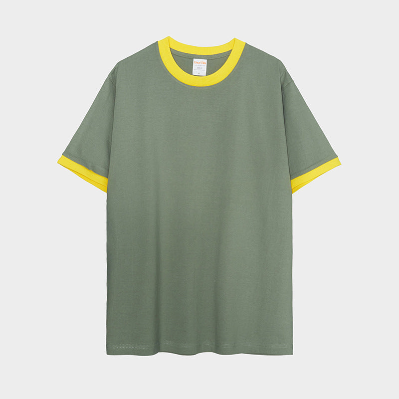 Cotton Japanese Style Basic T-Shirt with Vintage Patch