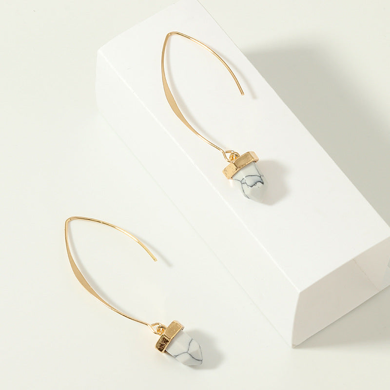 Stylish Minimalist Metal Turquoise Earrings and Drops