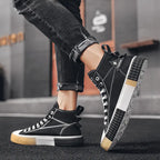 Men's High-Top Color Block Casual Shoes, Breathable