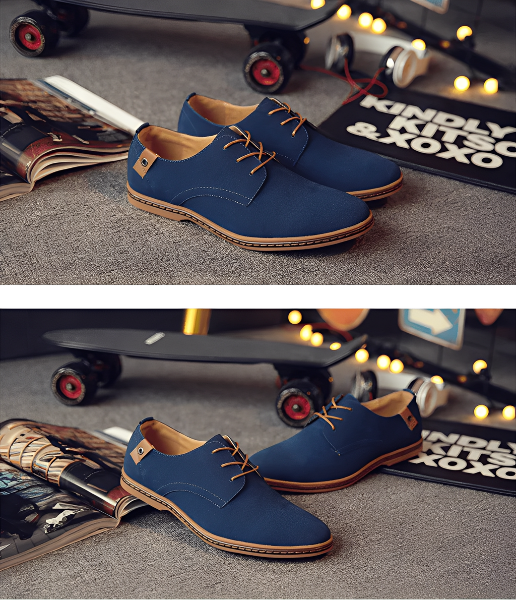 Casual snøresko i ruskind til mænd.