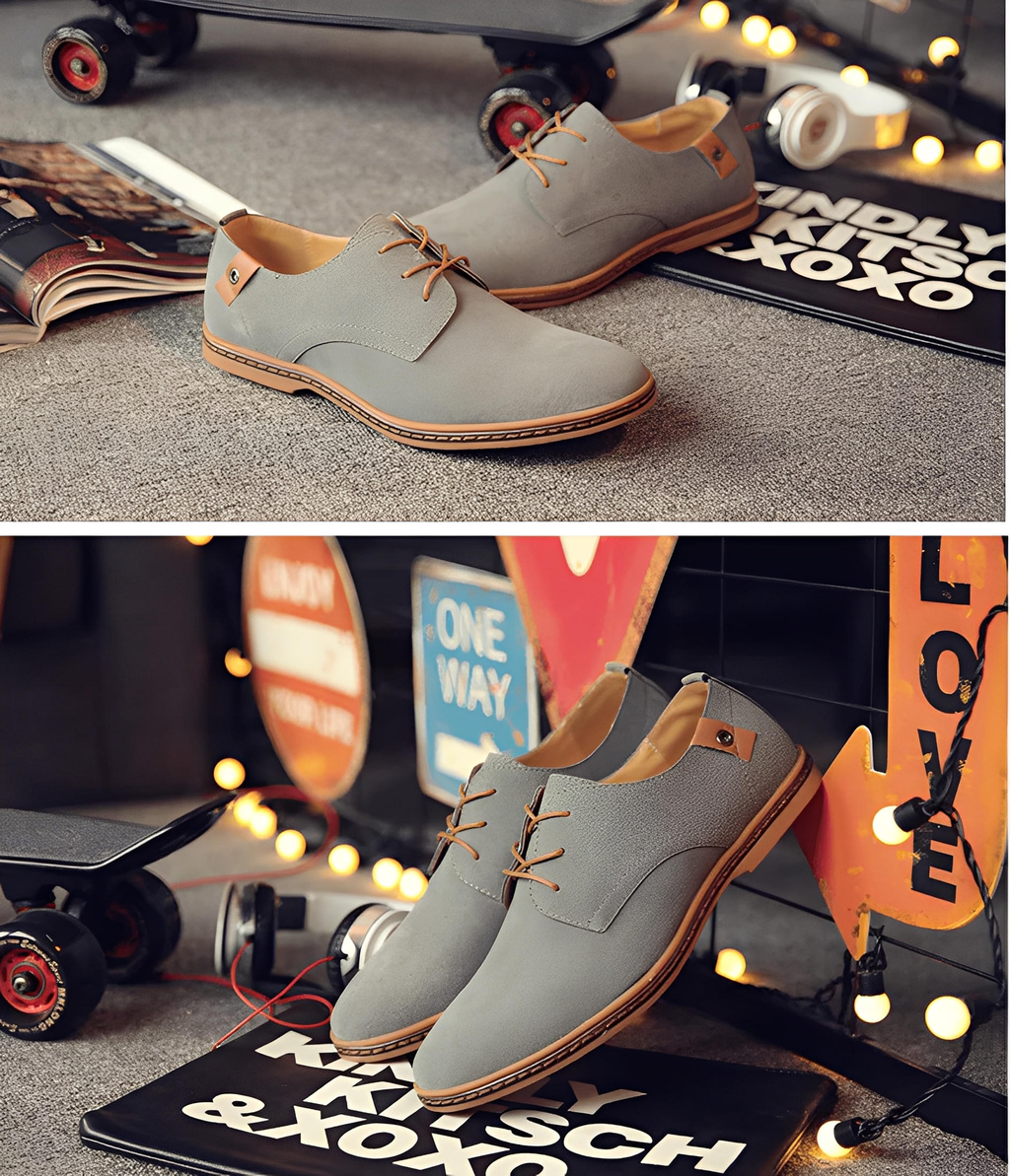 Casual snøresko i ruskind til mænd.