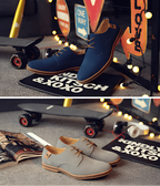 Casual snøresko i ruskind til mænd.