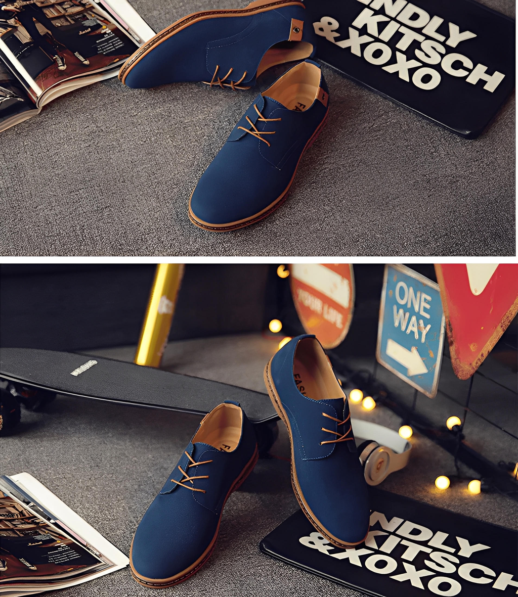 Casual snøresko i ruskind til mænd.