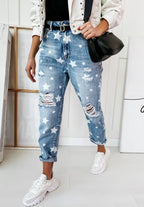Casual trendy slidte damejeans - StilNord