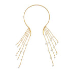 Chic faux pearl vedhæng choker halskæde med kvaster