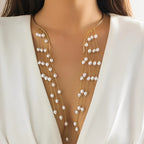 Chic faux pearl vedhæng choker halskæde med kvaster