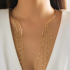 Chic faux pearl vedhæng choker halskæde med kvaster