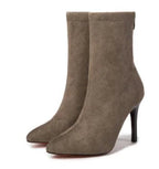 Chikke damesok - ankelstøvler med høje stiletter - StilNord