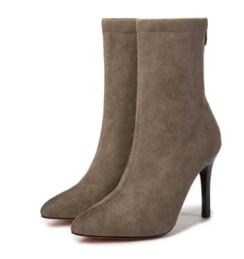 Chikke damesok - ankelstøvler med høje stiletter - StilNord