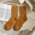 Classic Patterned Wool Socks in Solid Colors - StilNord
