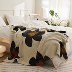 Nordic Flower Pattern Soft Knitted Blanket for Couch