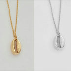Gold-Plated Shell Necklace with Pendant