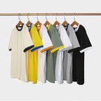 Cotton Japanese Style Basic T-Shirt with Vintage Patch