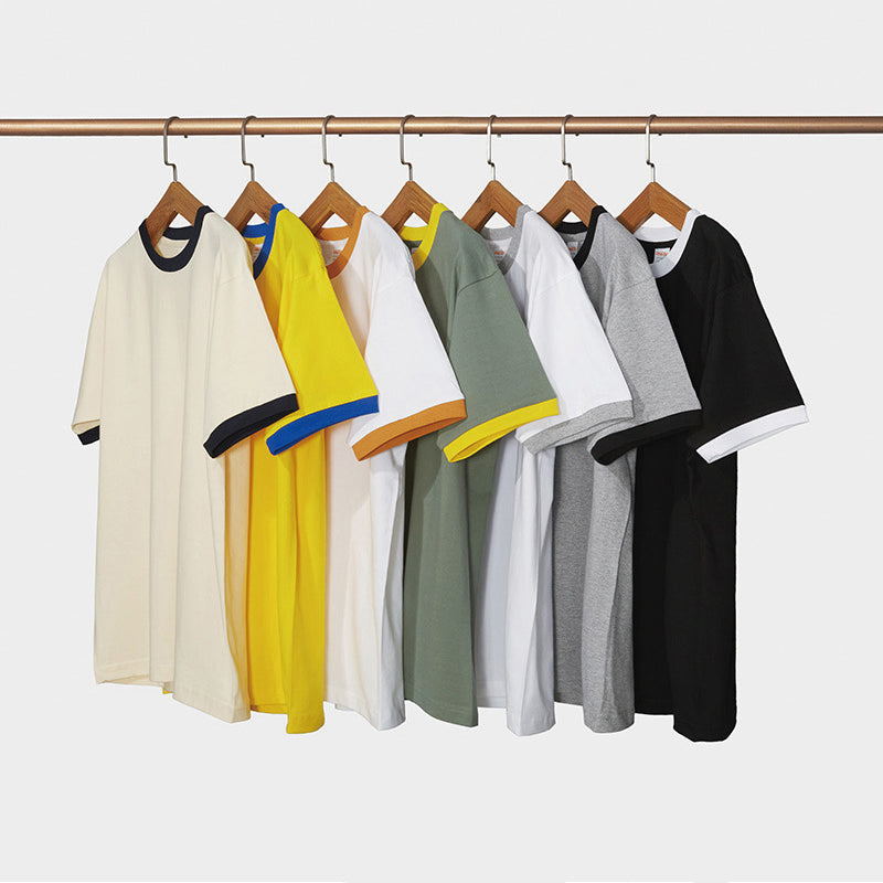 Cotton Japanese Style Basic T-Shirt with Vintage Patch