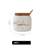 Nordic Matte Marbled Ceramic Spice Jar
