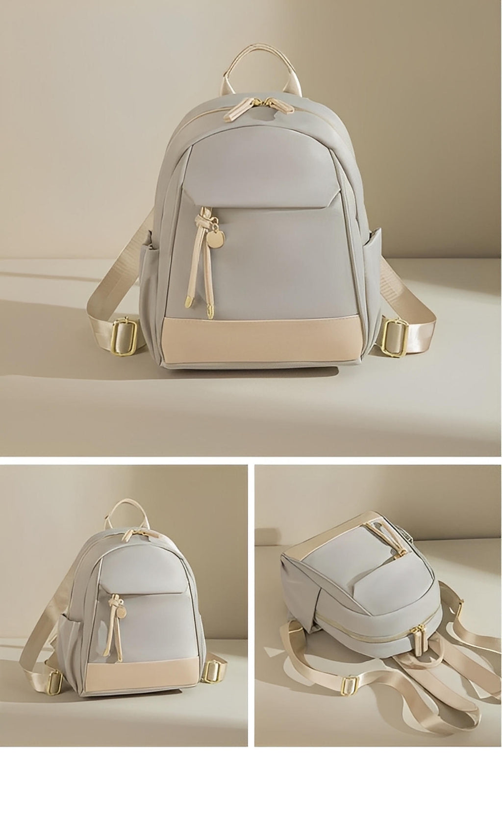 Dobbelt skuldertaske til kvinder i Oxford-stof