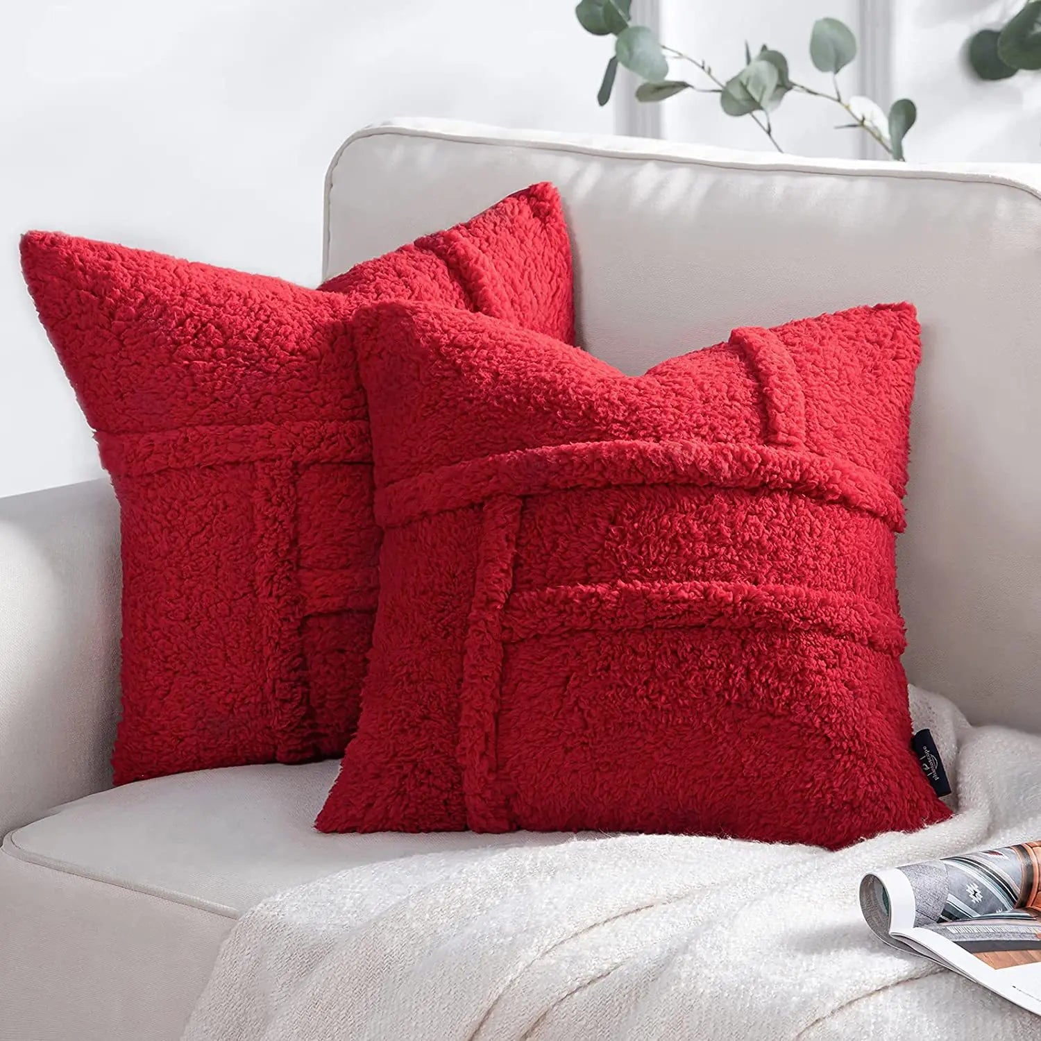 Double - sided Lamb Wool Cushion Cover - StilNord