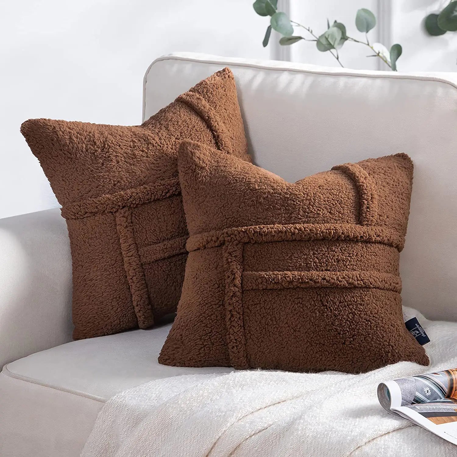 Double - sided Lamb Wool Cushion Cover - StilNord